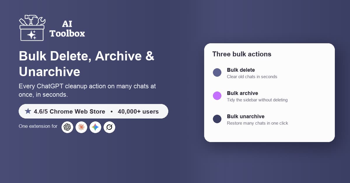 A user interface with three buttons: "Remove Chat", "Archive Chat", and "Unarchive Chat". There is a list of chats below the buttons.