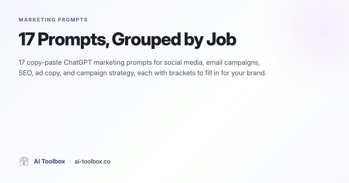 ChatGPT Prompts for Marketing: 17 Copy-Paste Templates (2026)