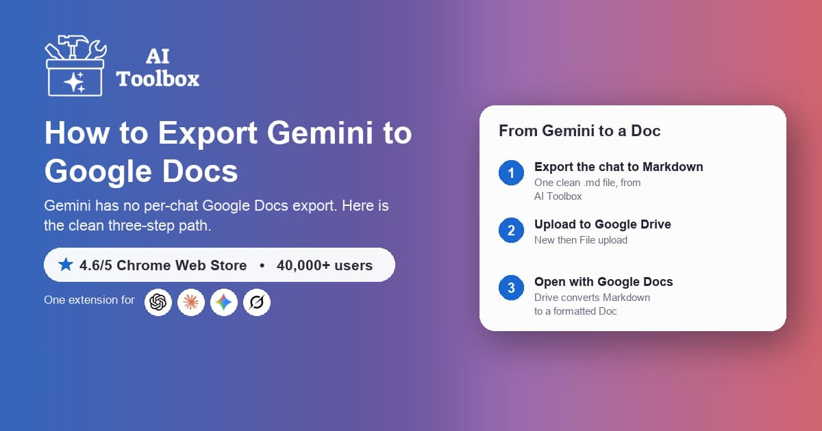 Export Gemini to Google Docs with AI Toolbox, 2026
