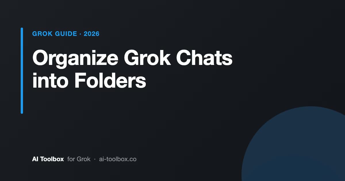 AI Toolbox Manage Folders panel on Grok with nested folders for organizing Grok conversations