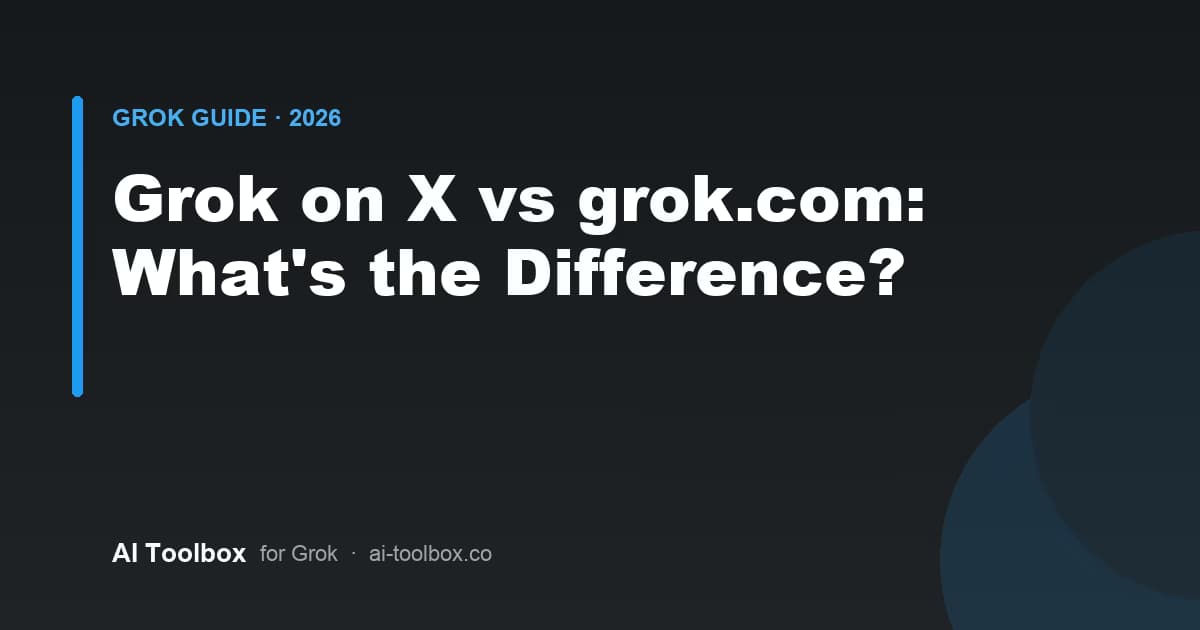 Comparison of using Grok on X versus grok.com in 2026