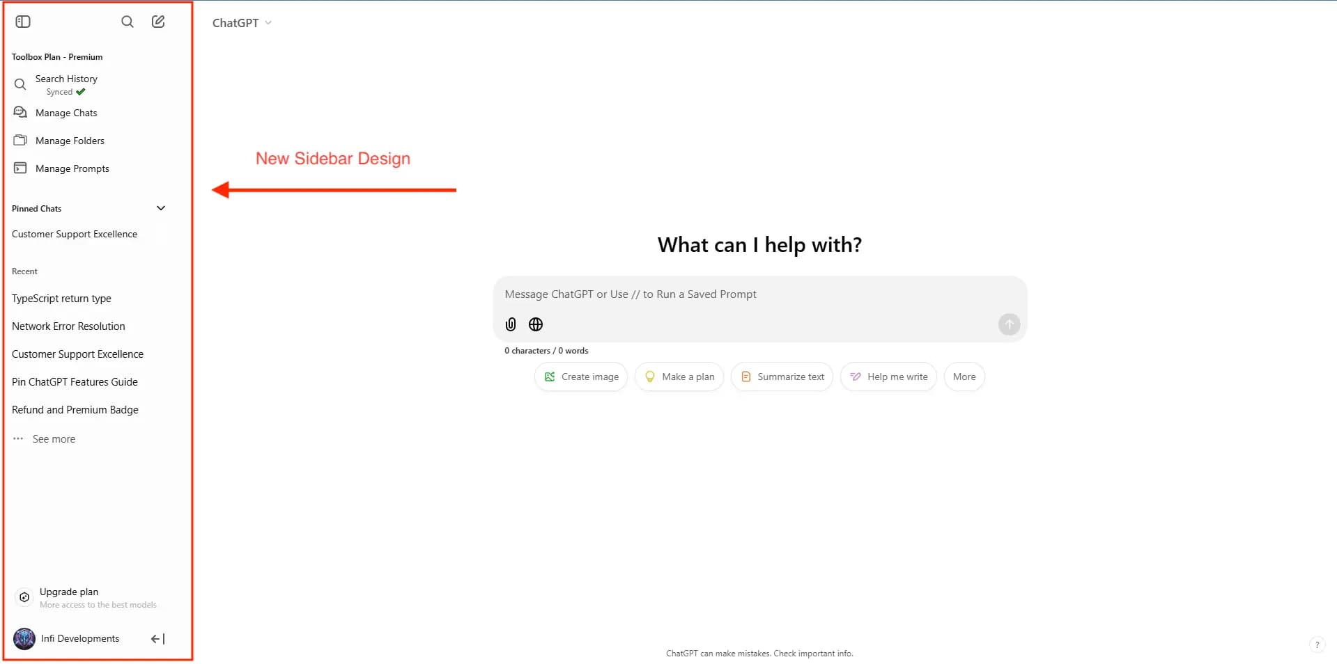ChatGPT's New Sidebar Redesign