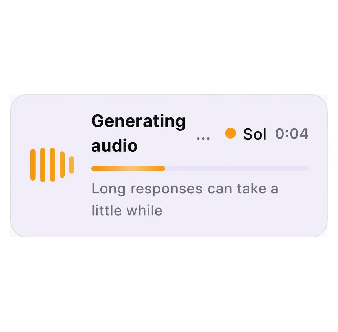 Generating audio progress card with the selected voice and elapsed time