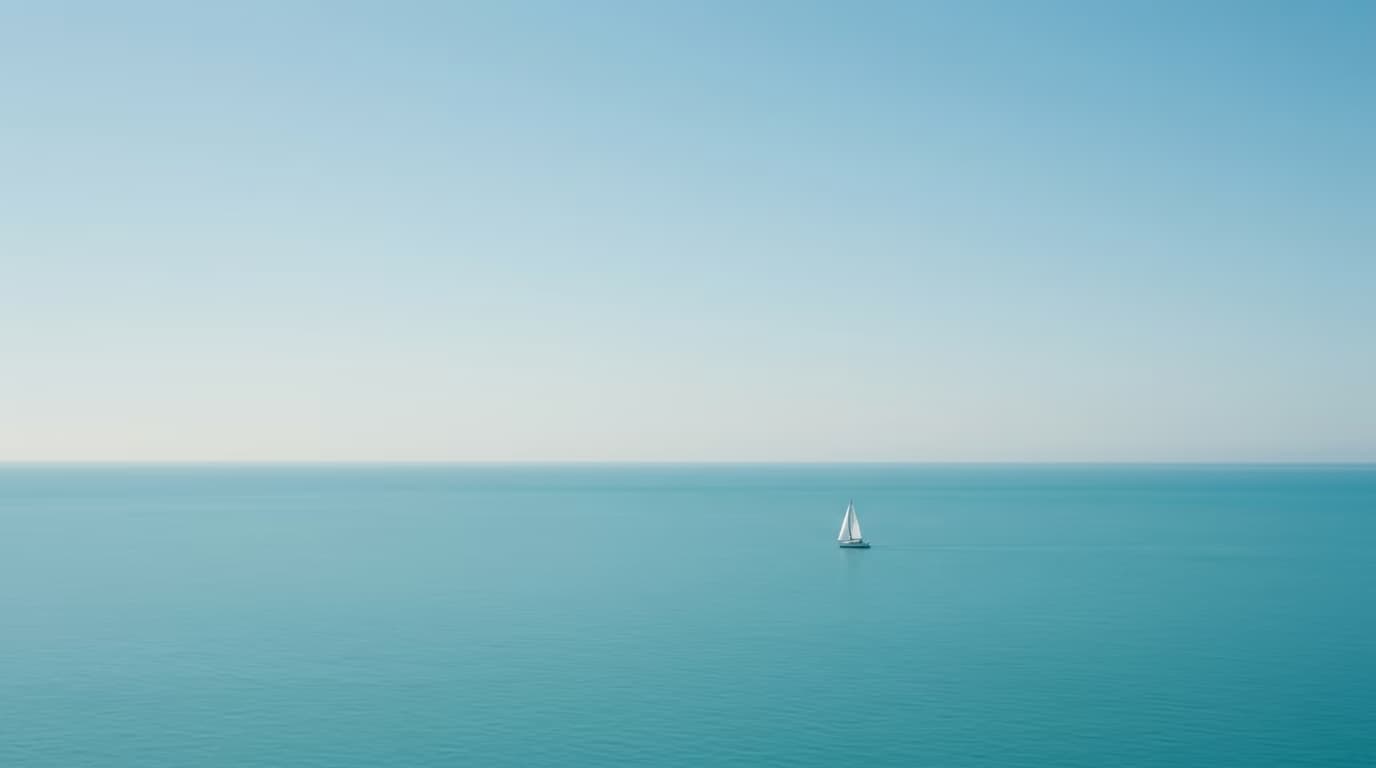 The same Gemini seascape with the watermark removed: identical image, lower-right corner restored as plain ocean with no sparkle