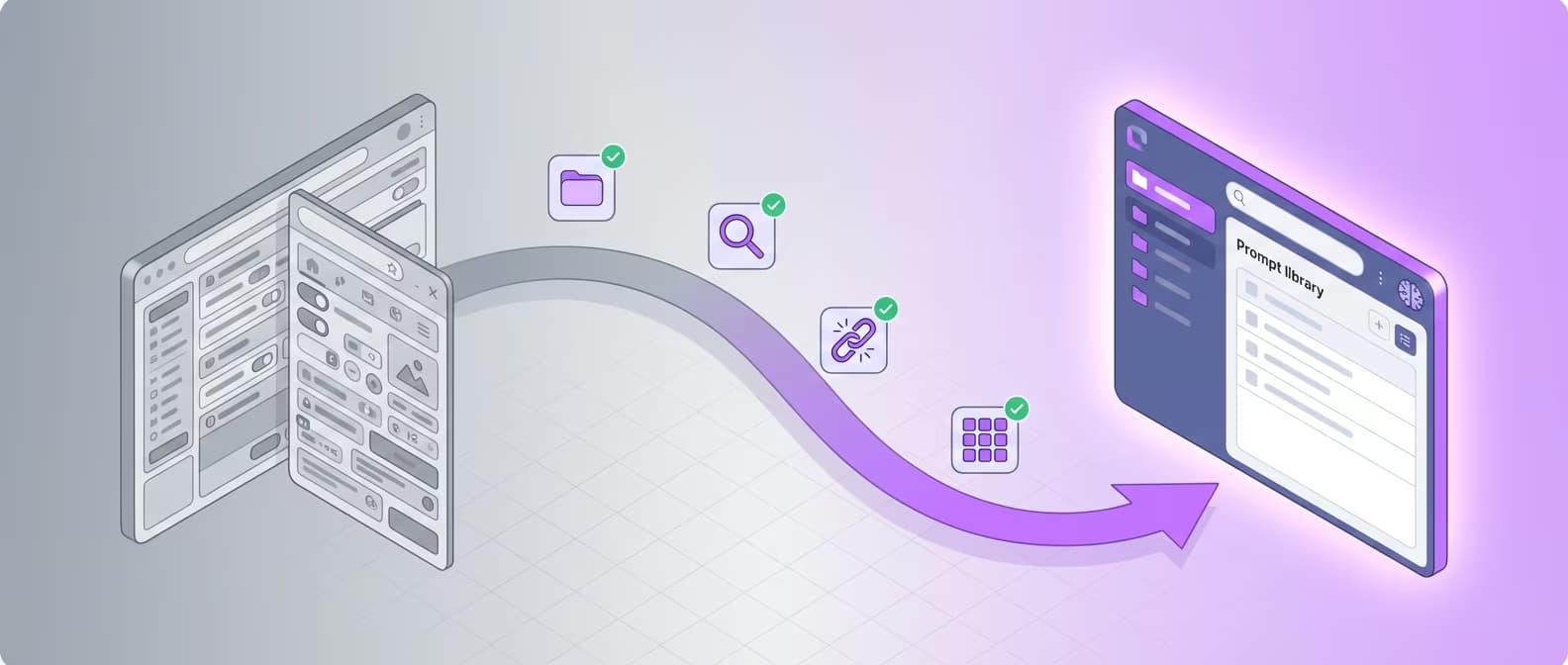 Migration comparison from Superpower ChatGPT to ChatGPT Toolbox showing feature gains